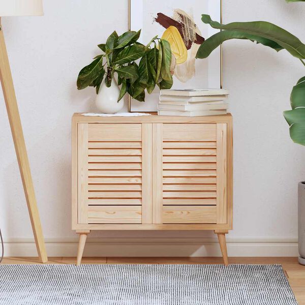 vidaXL Врати за шкафове с извит дизайн 2 бр. масивна дървесина бор