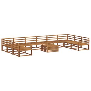 vidaXL Комплект дивани за открито 11 pcs Естествен