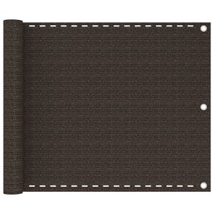 vidaXL Балконски параван, кафяв, 75x300 см, HDPE