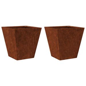 vidaXL Градински саксии 2 бр. 30x30x30 см Изветряла стомана