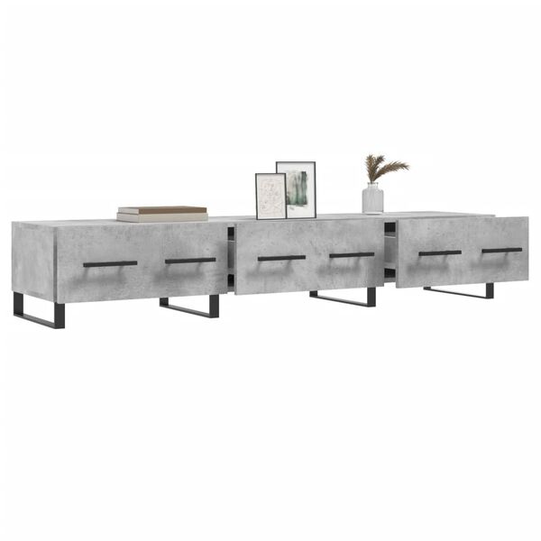 vidaXL ТВ шкаф, бетонно сив, 150x36x30 см, инженерно дърво
