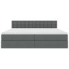 vidaXL Легло с място за съхранение и LED с LED Тъмен сив 200 x 200 cm