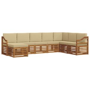 vidaXL Комплект дивани за открито 8 pcs Натурален и Бежов