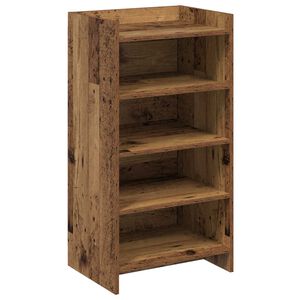 vidaXL Шкаф за обувки Старо дърво 48 x 36 x 92 см Инженерна дървесина