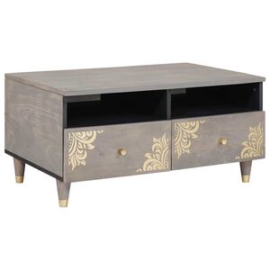 vidaXL Масичка за кафе Сив 80 x 54 x 40 см Солидно мангово дърво