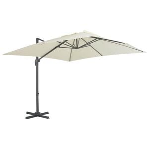 vidaXL Градински чадър с конзола и алуминиев прът 300x300 см, пясъчен
