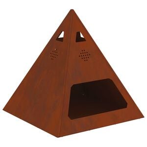 vidaXL Огнище Кафяво 50 x 50 x 51 см Патинираща стомана