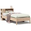 vidaXL Легло с рафтове за книги, без матрак, 75x190 см, бор масив