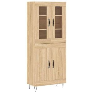 vidaXL Висок шкаф, дъб сонома, 69,5x34x180 см, инженерно дърво