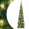 vidaXL Изкуствена коледна елха 50 LED светлини зелена 120 см