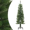 vidaXL Изкуствена тънка коледна елха със стойка, 120 см, PE