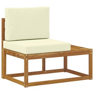 vidaXL Външен край на диван с възглавница Естествен 91 x 63 x 73 см