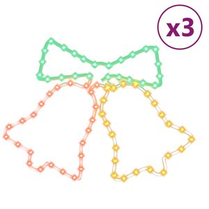 vidaXL Фигури коледни звънчета със 72 светодиода, 3 бр, 50x56 см