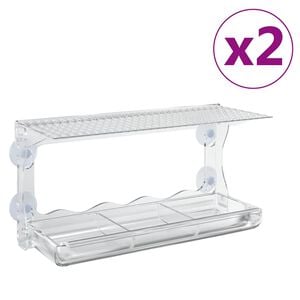 vidaXL Хранилки за птици за прозорец, 2 бр, акрил, 30x12x15 см