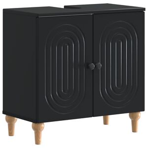 vidaXL Шкаф за мивка в баня ALKMAAR Черно 59,5 x 31,5 x 59 см