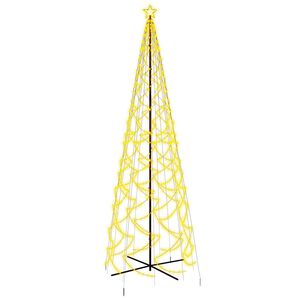 vidaXL Коледна елха конус, топло бяло, 1400 LED, 160x500 см