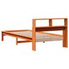 vidaXL Легло с етажерка за книги, без матрак, 90x200 см, бор масив