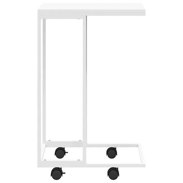 vidaXL Помощна маса с колелца бяла 40x30x63,5 см инженерно дърво