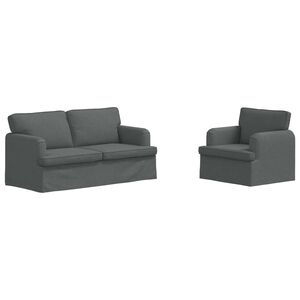 vidaXL Комплект дивани 2 pcs Тъмен сив 162 x 80 x 85 см текстил