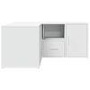 vidaXL Ъглов шкаф, бял, 160x40x45 см, инженерно дърво