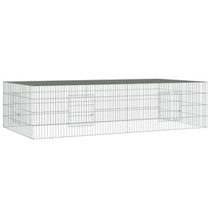 vidaXL Клетка за зайци, 2 панела, 220x110x55 см, поцинковано желязо