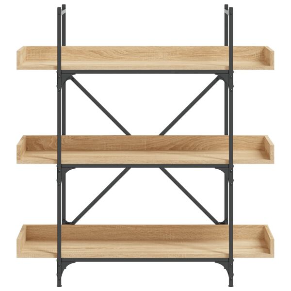 vidaXL Библиотека 3 рафта сонома дъб 100x33x108,5 см инженерно дърво