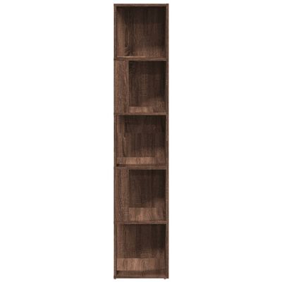 vidaXL Ъглов шкаф, кафяв дъб, 33x33x164,5 см, инженерно дърво
