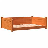 vidaXL Кучешко легло, восъчнокафяво, 95,5x65,5x28 см, бор масив