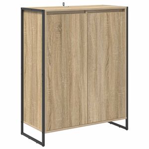 vidaXL Шкаф за обувки с врата Сонома 79 x 36 x 100 см Инженерно дърво