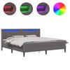 vidaXL Рамка за легло с матрак Сиво 200 x 200 cm Изкуствена