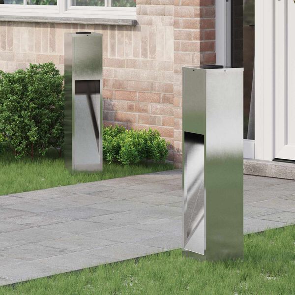 vidaXL Слънчев LED светлинен указател 2 pcs Сребрист