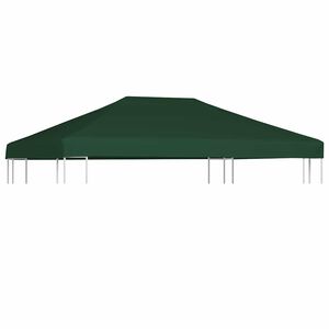 vidaXL Покрив за шатра, 310 г/м&sup2;, 4x3 м, зелен