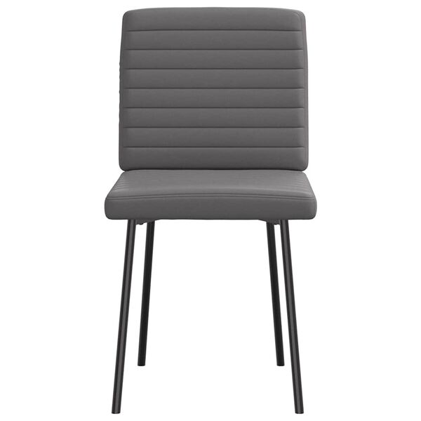 vidaXL Трапезни столове, 6 бр, сиви, изкуствена кожа