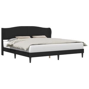 vidaXL Рамка за легло с таблото Черно 180 x 200 cm Изкуствена