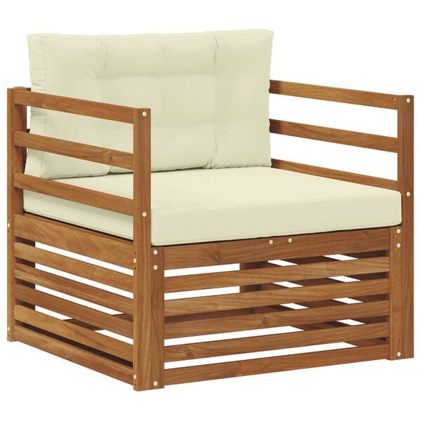 vidaXL Комплект дивани за открито Солидно акациево дърво и полиестер