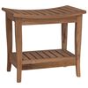 vidaXL Маса за баня Натурално 50 x 35 x 45 cm Солидно тиково дърво