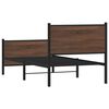 vidaXL Метална рамка за легло без матрак Кафяв дъб 75x190 cm