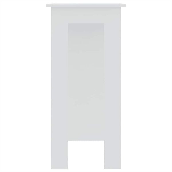 vidaXL Бар маса с рафт, бяла, 102x50x103,5 см, инженерно дърво