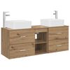 vidaXL Комплект шкафове за баня 3 бр. Дъб артизан 129 x 41 x 80 см