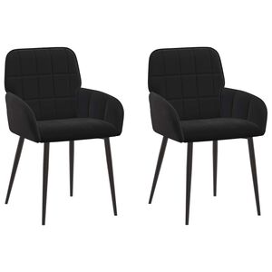 vidaXL Обедени столове 2 pcs Кадифе Черно 57 х 50 х 85 см