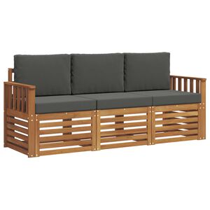 vidaXL Комплекти дивани с възглавница 3 pcs Натурален и Антрацит