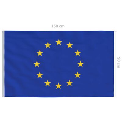 vidaXL Европейски флаг и алуминиев флагщок, 4 м