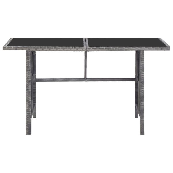 vidaXL Градински комплект с възглавници, 5 части, полиратан, сив