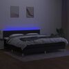 vidaXL Боксспринг легло с матрак и LED, черна, 200x200 см, плат