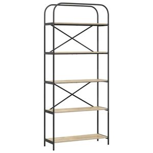 vidaXL Рафт за книги Сонома дъб 80 x 30 x 183 см Инженерно дърво