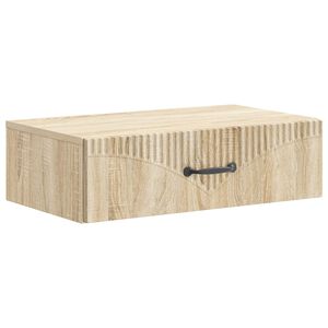 vidaXL Стенен страничен масичка 59 x 34,5 x 17 см Инженерна дървесина