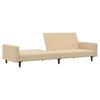 vidaXL 2-местно разтегателно канапе, кремаво, кадифе