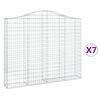 vidaXL Габионни кошници арка 7 бр 200x30x160/180 см поцинковано желязо