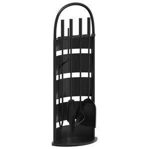 vidaXL Комплект инструменти за камина, 5 части, 23x15x66 см, стомана