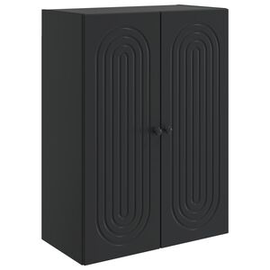 vidaXL Стенно шкафче Черно 66 x 34,5 x 90 см Инженерна дървесина